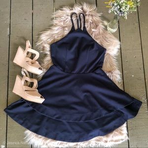 SOLD - SPEECHLESS / Mini Dress with Mesh Cut Outs